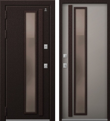 Центурион Т-14-2026 Шоколад муар-Кашемир грей (терморазрыв со стеклом)